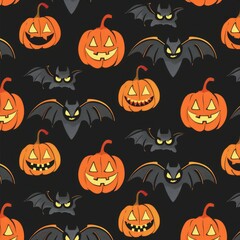  Bats and pumpkins pattern