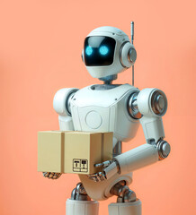 robot holding a parcel box