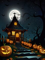 Fototapeta premium halloween background with pumpkin