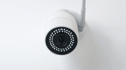 Video observation system white isolated on plain backdrop for monitoring Connected home notion