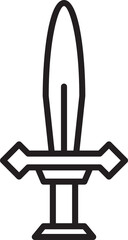 Sword Icon Line Art
