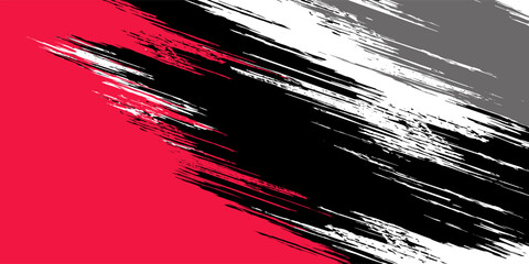 Abstract Grunge Background with Red and Gray Brush Texture. Creative Design for Sports Background with Halftone Effect