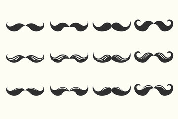 mustache silhouette symbol icon