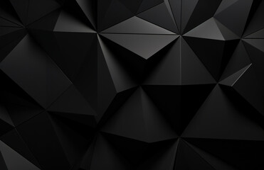 Fototapeta premium Black abstract polygonal background wall.