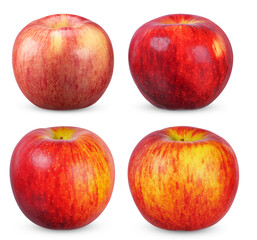 Red apple fruit isolated on white background.