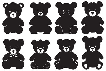 Teddy Bear Silhouette Vector bundle