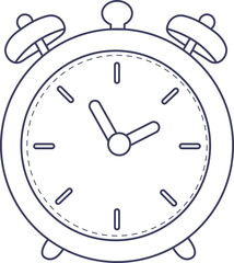 retro clock vector black isolated lineal doodle illustration