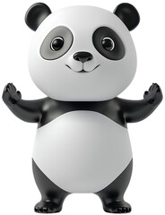 Naklejka premium Playful Panda Power Pose isolated on transparent background.