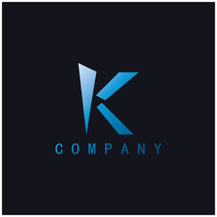 The letter K logo design is simple, elegant, modern, unique and luxurious. Logo for business cards, business, companies, fashion and brands, offices