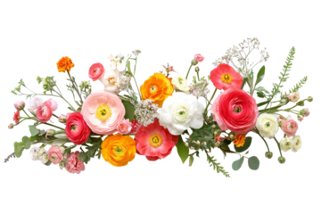 Vibrant Mother's Day Bouquet - Beautiful Flowers Isolated on White Background