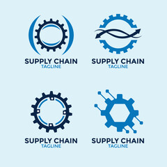 Set of Collection Gear Emblem Idea design for Industry and Technology Service