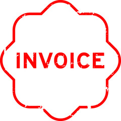 Fototapeta premium Grunge red invoice word rubber seal stamp on white background