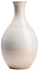 White Ceramic Vase with Grey Streaks isolated on a transparent background.  