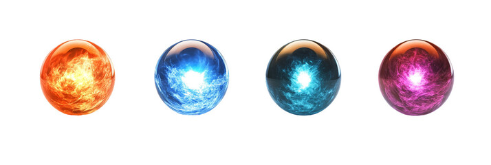 Mystic Crystal Ball with Glowing Center on White Background