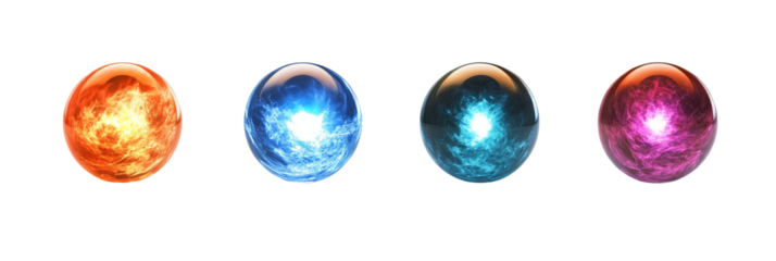 Mystic Crystal Ball with Glowing Center on White Background