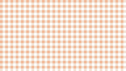 Simple, clean design of a seamless gingham pattern in peach and white.
