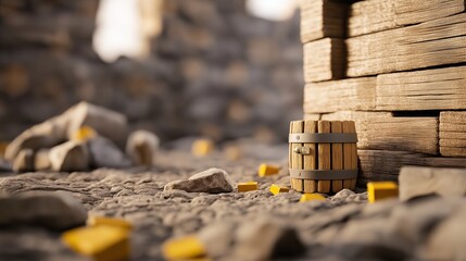 Brave explorer, ancient ruins, hidden traps, 3D illustration