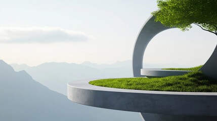 Fictional landscape, otherworldly architecture, imaginative design, 3D illustration