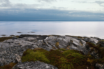 nordic landscape along the road from Alta to the Island of Mageroya, Norway