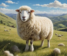 Obraz premium sheep on a meadow