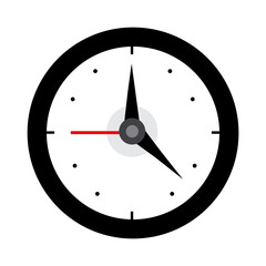 Clock time hour alarm flat icon symbol isolated on white background. Vector illustration design
