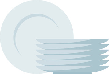 Stack of clean plates symbolizing kitchenware organization and readiness for serving food.