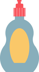Vector illustration of a dishwashing liquid bottle with a red cap.