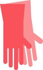 Illustration of a pair of pink gloves, symbolizing protection and hygiene.