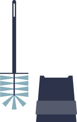 Vector of a toilet brush with holder, symbolizing cleanliness and bathroom hygiene.