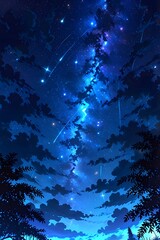 Anime Night Sky Scene