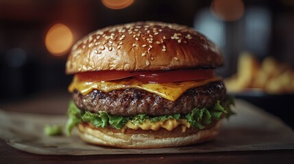 Delicious hamburger