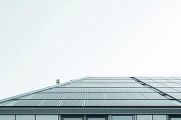 Dach mit Solaranlage und halbtranzparentem Berater auf wei&Atilde;&Yuml;em Hintergrund with generative ai