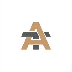 AT letter logo vector flat style