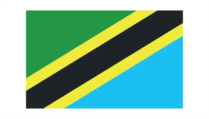 High detailed vector flag of Tanzania

