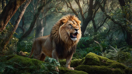 King of jungle roaring LION