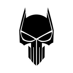 skull robot typography logo