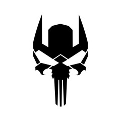 skull robot typography logo