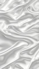 Obraz premium Abstract Background Of Smooth White Silk Or Satin Luxury Fabric Texture, Elegant Wavy Draped Cloth