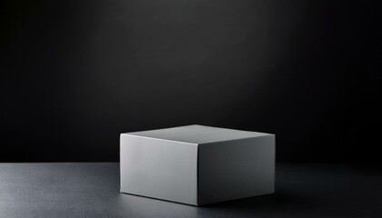 Product Display Perfection: Square Podium on Black Pastel, AI-Generated