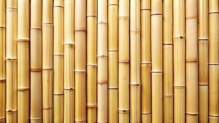 Fototapeta premium Bamboo Stalks Texture in Golden Hues for Natural Background Design