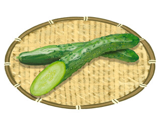 きゅうり2本（ザル付き）
