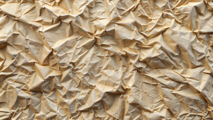 Realistic crumpled newsprint texture in grayscale for vintage paper design with copy space