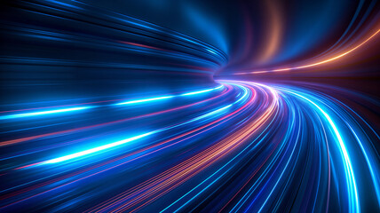 Innovative digital highway where luminous data streams rush forward, reflecting the speed of modern communication networks.