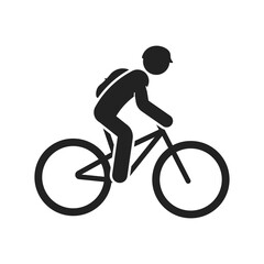 Isolated Pictogram Sport Sign Mountain Bike, MTB, Free Stye Cycling