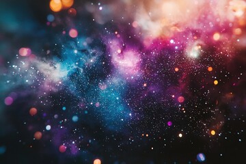 Obraz premium Abstract space wallpaper.Nebula, colorful stars, galaxies in vast universe. Generative Ai