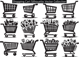 Shopping Cart Silhouette Vector Illustration