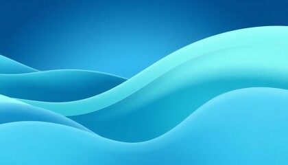 Obraz premium Undulating Curves in Blue and Green