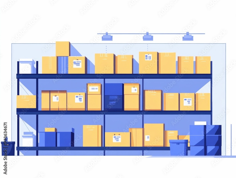Poster streamlined inventory optimization and replenishment strategies for efficient business flat design f