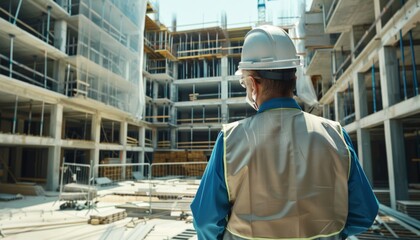 Fototapeta premium construction man and site 