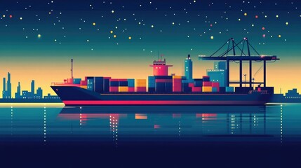 Fototapeta premium of global logistics management showcasing the efficient handling of freight and cargo at major port facilities Depicting the various aspects of supply chain transportation warehouse management